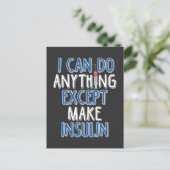 Funny Insulin Diabetic Joke Diabetes Bewusstsein Postkarte (Stehend Vorderseite)