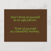 FUNNY INSULS NICHT NÖTIG PERSON SCHÖNE MONKEY POS POSTKARTE (Vorderseite)