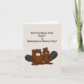 Funny International Beaver Day Card Karte (Vorderseite)