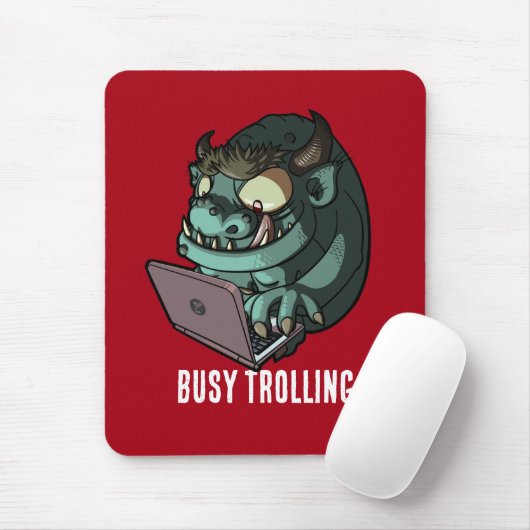 Funny Internet Troll beschäftigt Trolling Laptop C Mousepad (Mit Mouse)