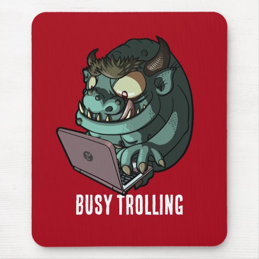 Funny Internet Troll beschäftigt Trolling Laptop C Mousepad (Vorne)