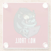 Funny Internet Troll Nummer 1 Troll Laptop Cartoon Glasuntersetzer (Rückseite)