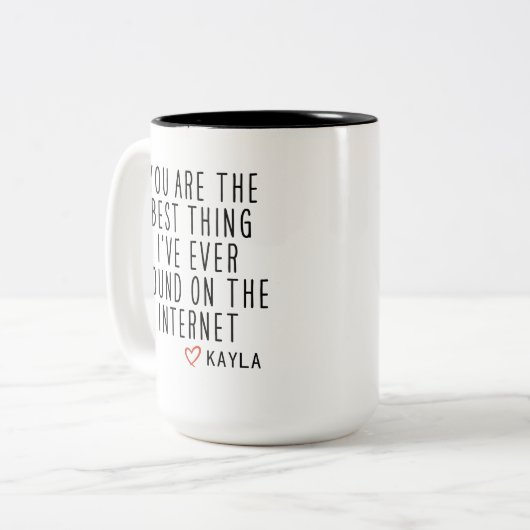 Funny Internet Verabredet, Sie sind das beste Gesc Zweifarbige Tasse (Vorderseite Links)