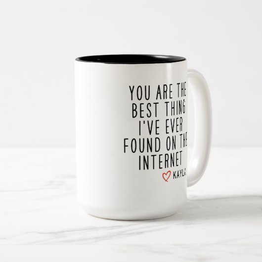 Funny Internet Verabredet, Sie sind das beste Gesc Zweifarbige Tasse (VorderseiteRechts)