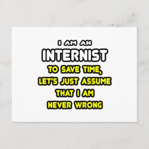Funny Internist T - Shirt und Geschenke Postkarte