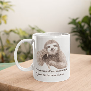 Funny Introvert Antisocial Quote Watercolor Custom Kaffeetasse