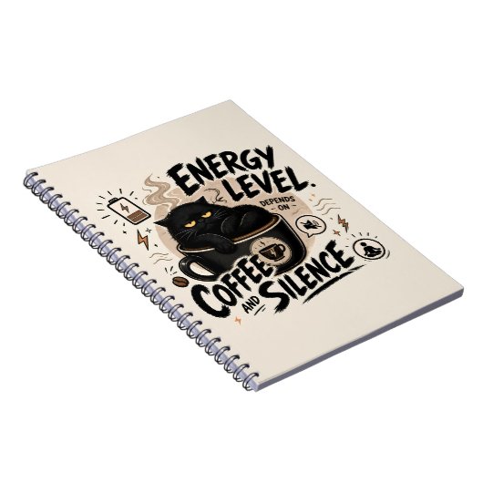 Funny Introvert Black Cat Notebook Notizblock (Rechte Seite)