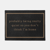 Funny Introvert Black Trendy Simple Fußmatte (Vorderseite)