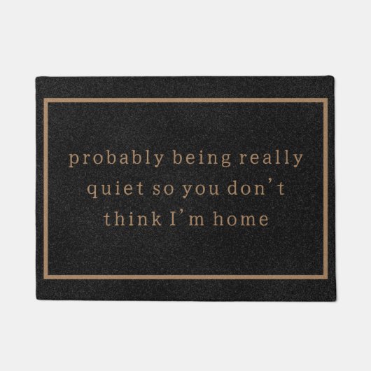 Funny Introvert Black Trendy Simple Fußmatte (Vorderseite)