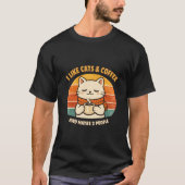 Funny Introvert Cat I Like Cats & Coffee T-Shirt (Vorderseite)