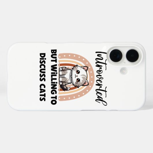 Funny Introvert Cat Lover Quote Case-Mate iPhone Hülle (Rückseite (Horizontal))