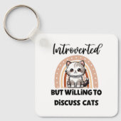Funny Introvert Cat Lover Quote Schlüsselanhänger (Vorderseite)