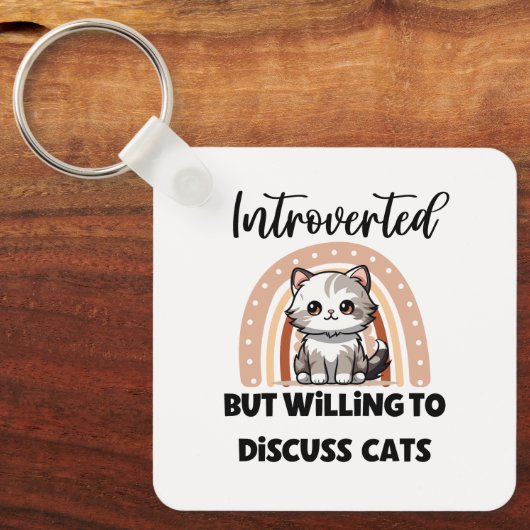 Funny Introvert Cat Lover Quote Schlüsselanhänger (Vorderseite)