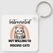 Funny Introvert Cat Lover Quote Schlüsselanhänger (Rückseite)