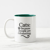 Funny Introvert Cat Lover Zweifarbige Tasse (Links)