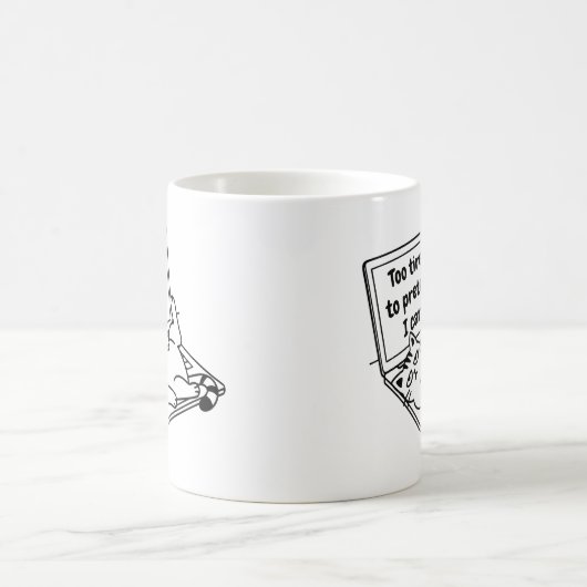 Funny Introvert Cat Mug – Too Tired To Care Kaffeetasse (Mittel)