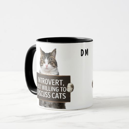 Funny Introvert Cats Sign Tasse (Vorderseite Links)