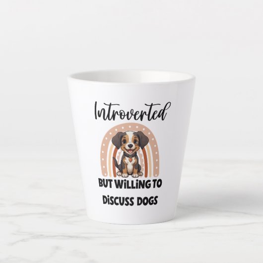 Funny Introvert Dog Lover Quote Milchtasse (Vorderseite)