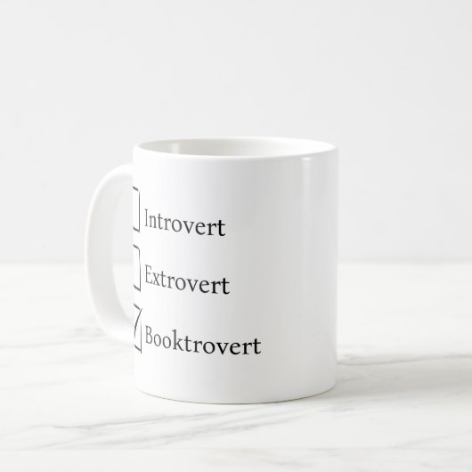 Funny Introvert Extrovert Booktrovert Kaffeetasse (Vorderseite Links)