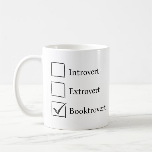 Funny Introvert Extrovert Booktrovert Kaffeetasse (Links)
