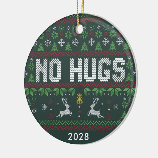 Funny Introvert No Hugs Ugly Weihnachtssüßer Keramik Ornament (Links)