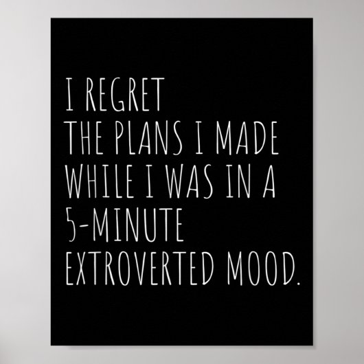 Funny Introvert Pläne Zitat Introvertieren Graphic Poster (Vorne)