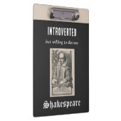 Funny Introvert Spaß Cool Shakespeare Themed Klemmbrett (Rechts)