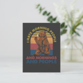 Funny Introvertierte Kaffee Lover Coffeine Bear Mo Postkarte (Stehend Vorderseite)