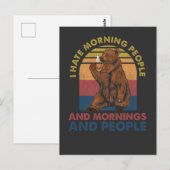 Funny Introvertierte Kaffee Lover Coffeine Bear Mo Postkarte (Vorne/Hinten)