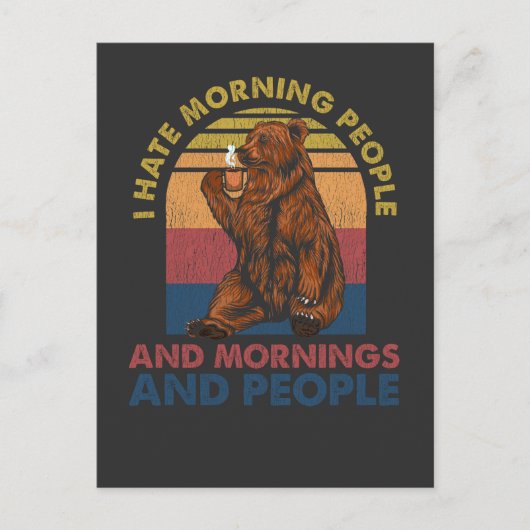Funny Introvertierte Kaffee Lover Coffeine Bear Mo Postkarte (Vorderseite)