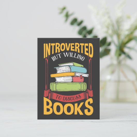 Funny Introvertierte Leser Bibliothek Enthusiast Postkarte (Stehend Vorderseite)