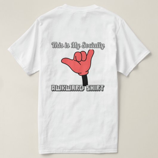 Funny Introvertierte Spaß T-Shirt mit Handzeichen (Design Rückseite)