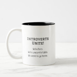 Funny Introverts vereinigt humorvolles Zitat Zweifarbige Tasse