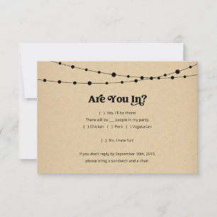 Funny Invassion Repcard Insert - Rustic Kraft Einladung