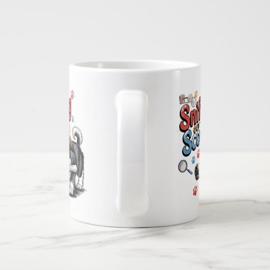 Funny Investigation Dog Design Jumbo-Tasse (Rückseite)