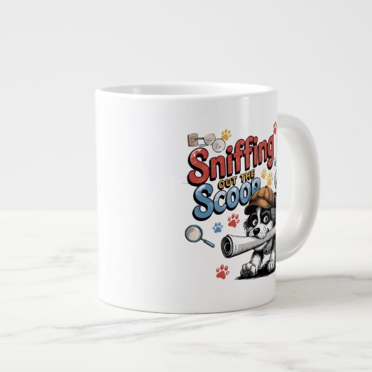 Funny Investigation Dog Design Jumbo-Tasse (Vorderseite Rechts)