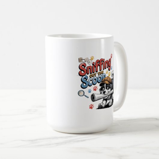 Funny Investigation Dog Design Kaffeetasse (VorderseiteRechts)