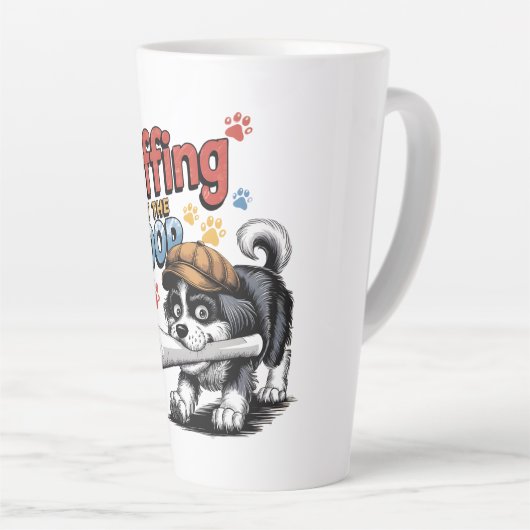 Funny Investigation Dog Design Milchtasse (Rechte Ecke)