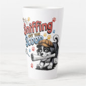 Funny Investigation Dog Design Milchtasse (Vorderseite)