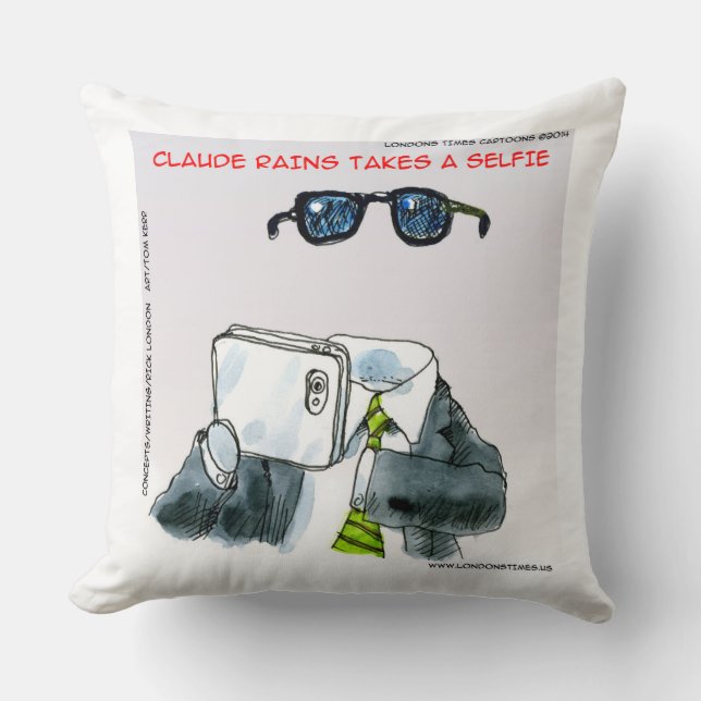 Funny Invisible Man Large Cotton Throw Kissen (Vorderseite)
