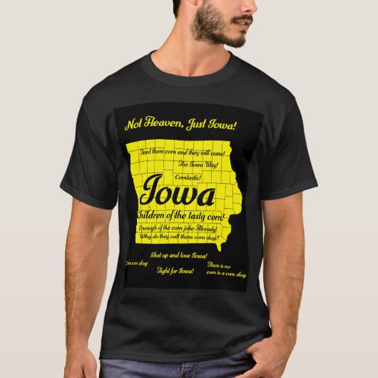 Funny Iowa Kartendesign T-Shirt (Vorderseite)