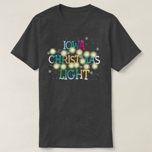 Funny Iowa Staat Weihnachten Licht Pajama Niedlich T-Shirt (Design vorne)