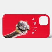 Funny iPhone Case Happy Ostrich - Lächeln (Rückseite (Horizontal))