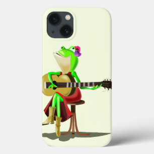 Funny iPhone Case mit Frog Playing Guitar