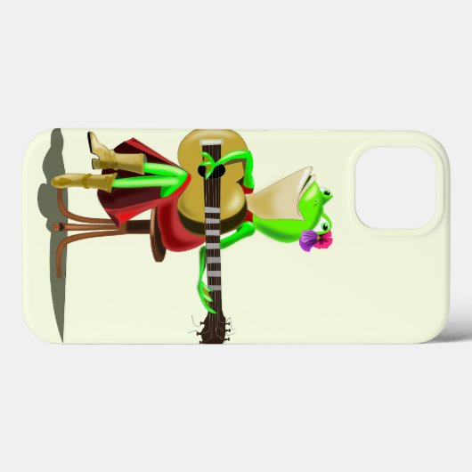 Funny iPhone Case mit Frog Playing Guitar (Rückseite (Horizontal))