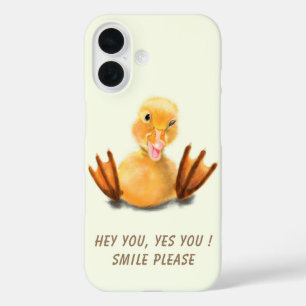 Funny iPhone Case mit Happy Duck - Custom Text