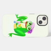Funny iPhone Case mit Happy Frog Hülle (Rückseite (Horizontal))