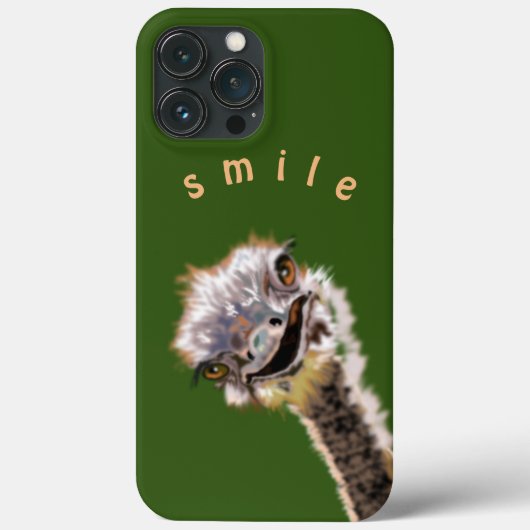 Funny iPhone Case mit Happy Ostrich - Lächeln (Rückseite)