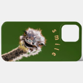 Funny iPhone Case mit Happy Ostrich - Lächeln (Rückseite (Horizontal))