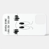 Funny iPhone Case mit Neugier Augen - Lächeln (Rückseite (Horizontal))